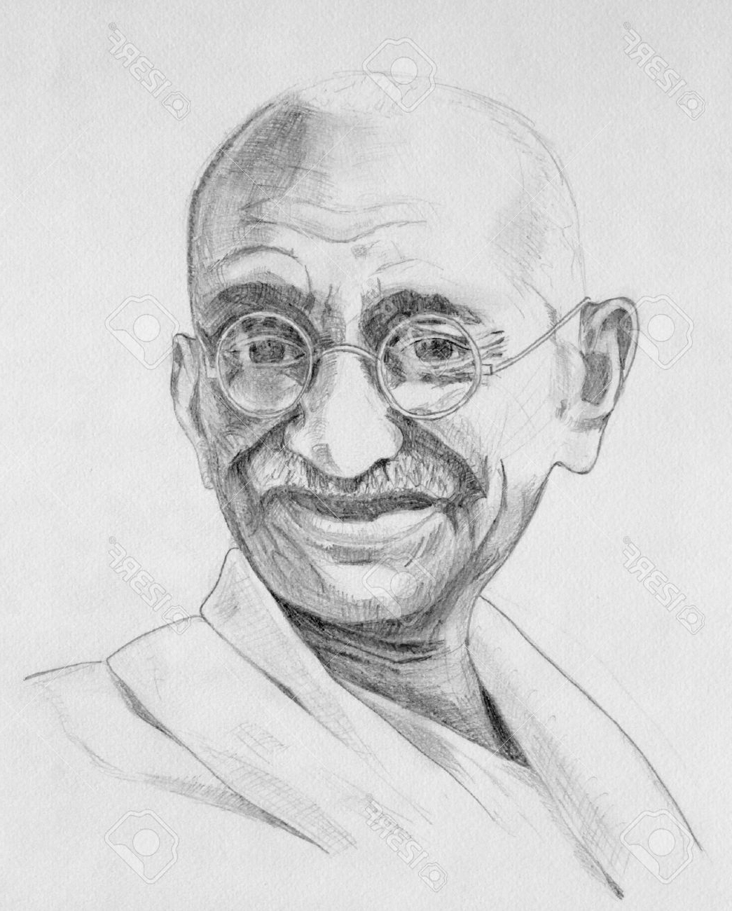 Gandhi Pencil Sketch at PaintingValley.com | Explore collection of ...