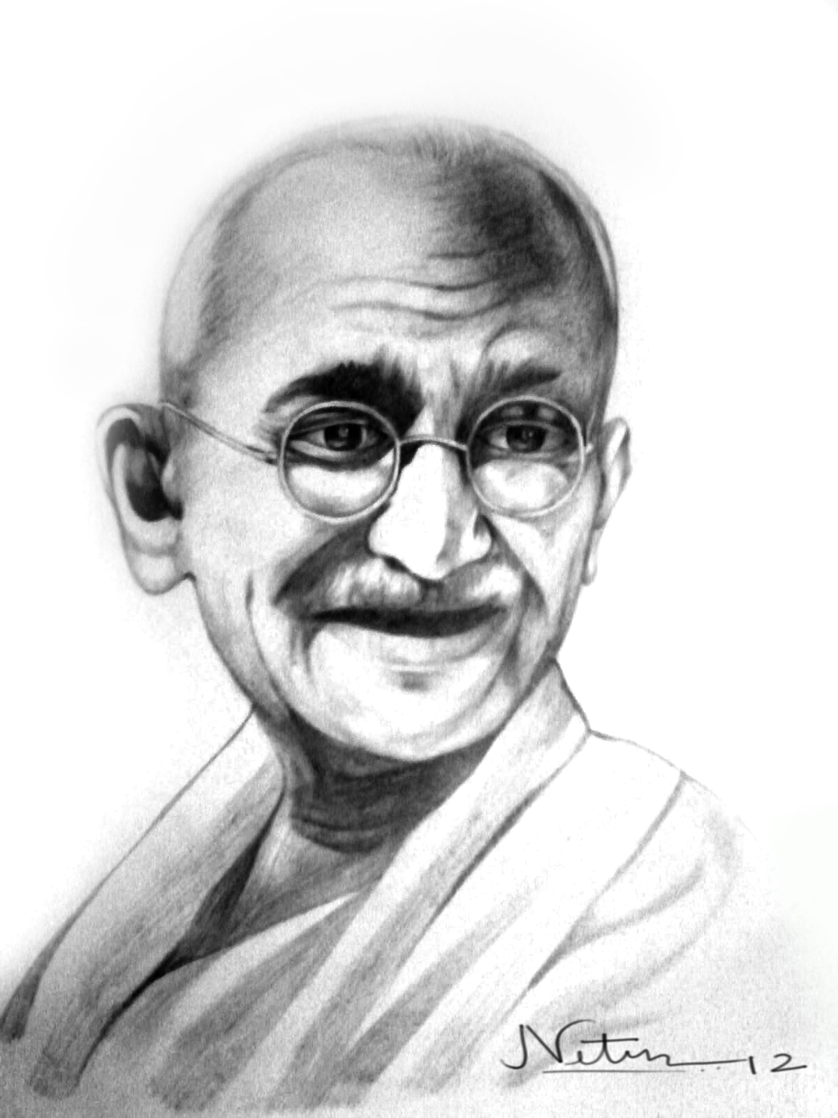 1200x1600 Awesome Pencil Sketch Of Mahatma Gandhi - Gandhi Pencil Sketch