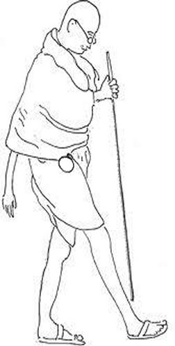 252x497 Collection Of Gandhi Drawing For Kids High Quality, Free - Gandhi Sketch Outline