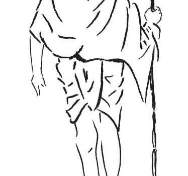 374x350 Mahatma Gandhi Sketch Outline - Gandhi Sketch Outline