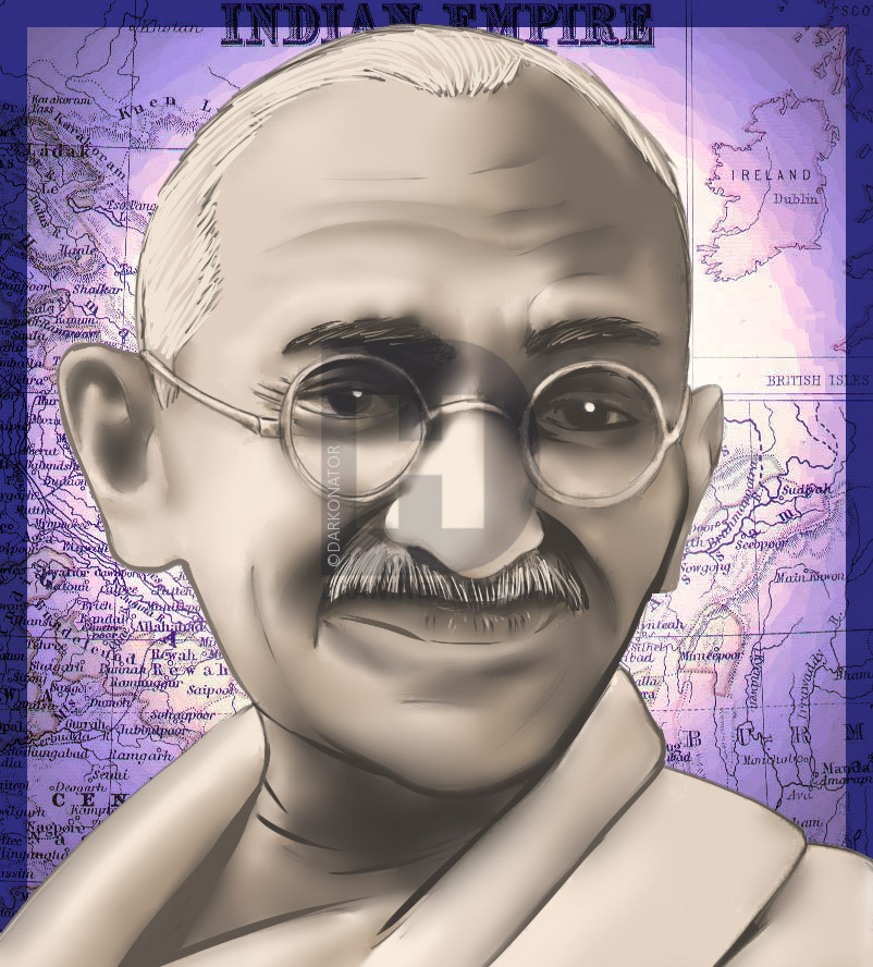 802x888 How To Draw Gandhi, Step By Step, Drawing Guide, By Darkonator - Gandhiji Sketch