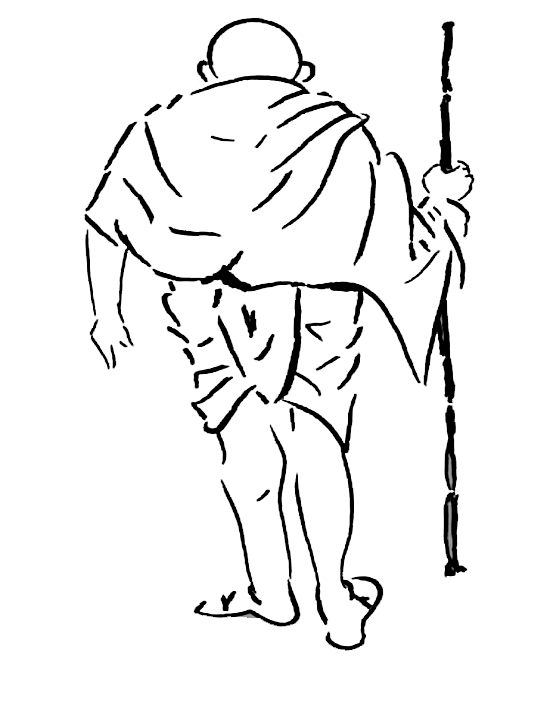 550x720 How To Draw Mahatma Gandhi - Gandhiji Sketch