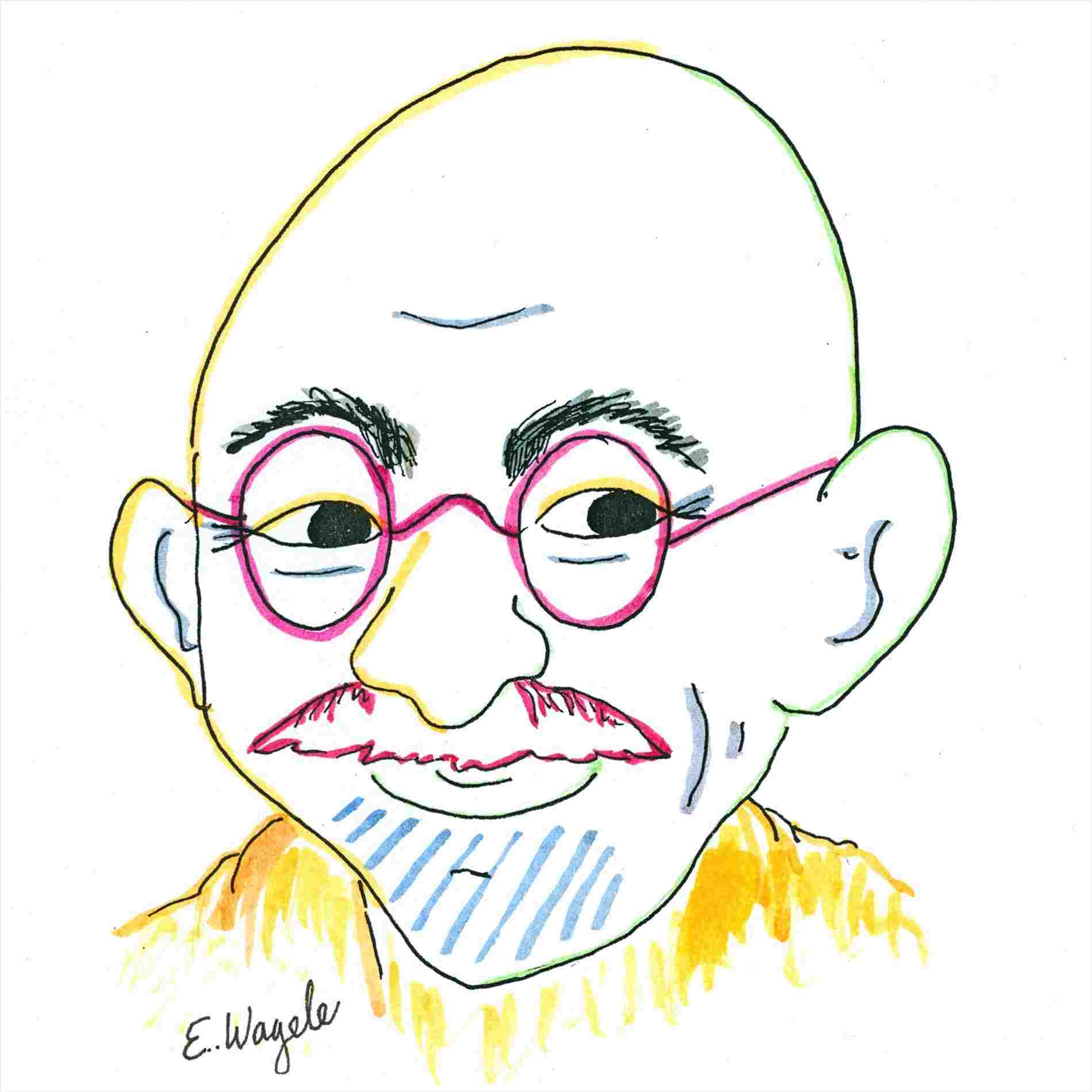 1899x1899 Easy Drawing Gandhiji Spladdle - Gandhiji Sketch