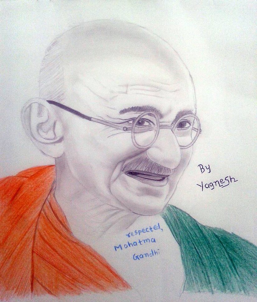 825x969 Sketch Of Mahtama Gandhiji By Yagnesh128 - Gandhiji Sketch