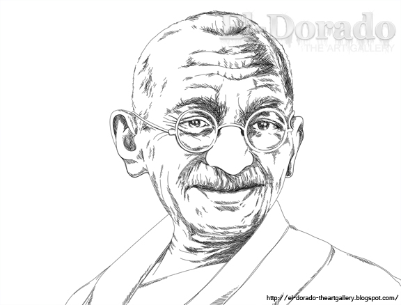 Gandhiji Sketch At Paintingvalley.com 