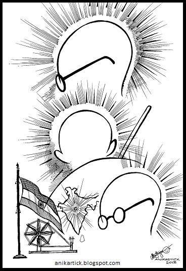 368x536 Gandhi India - Gandhiji Sketch