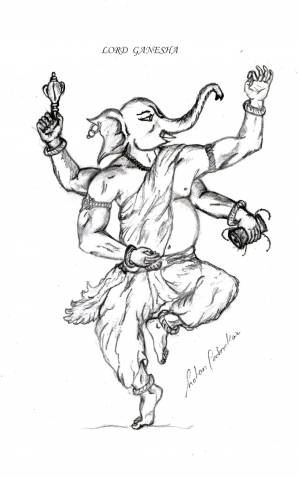 298x478 Simple And Easy Drawing Of Ganesh Ji Unique Simple Ganesha Drawing - Ganesh Easy Sketch