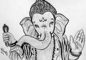 300x210 Ganapathi Sketch Shading Ganesh Pencil 3d Drawing Photos How To - Ganesh Ji Sketch