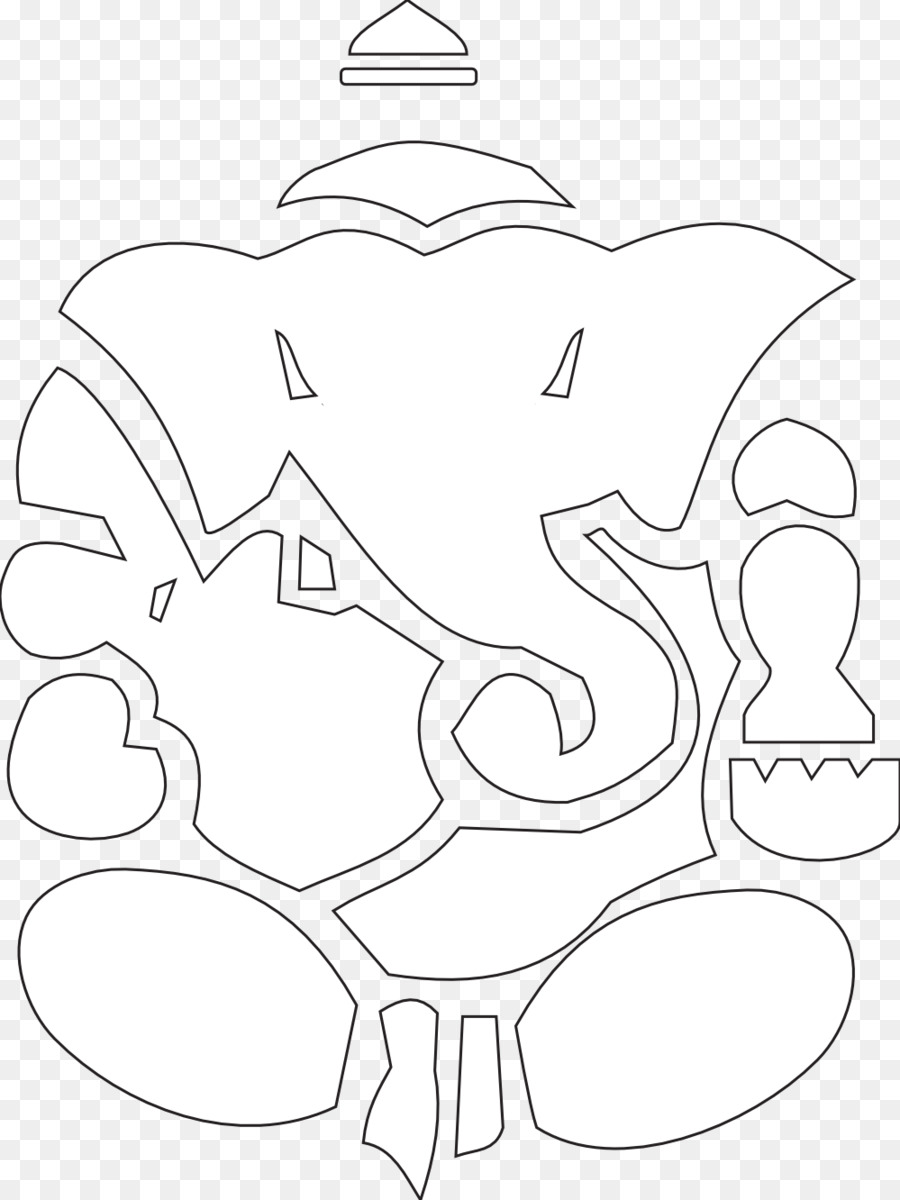 900x1200 Ganesha Drawing Black And White Clip Art - Ganesh Line Sketch