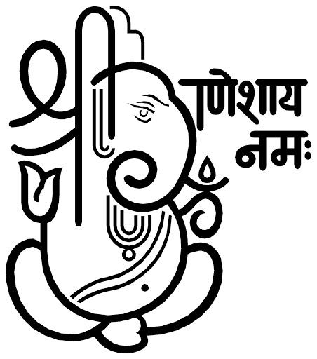 452x512 Logo Clipart Ganesh - Ganesh Line Sketch