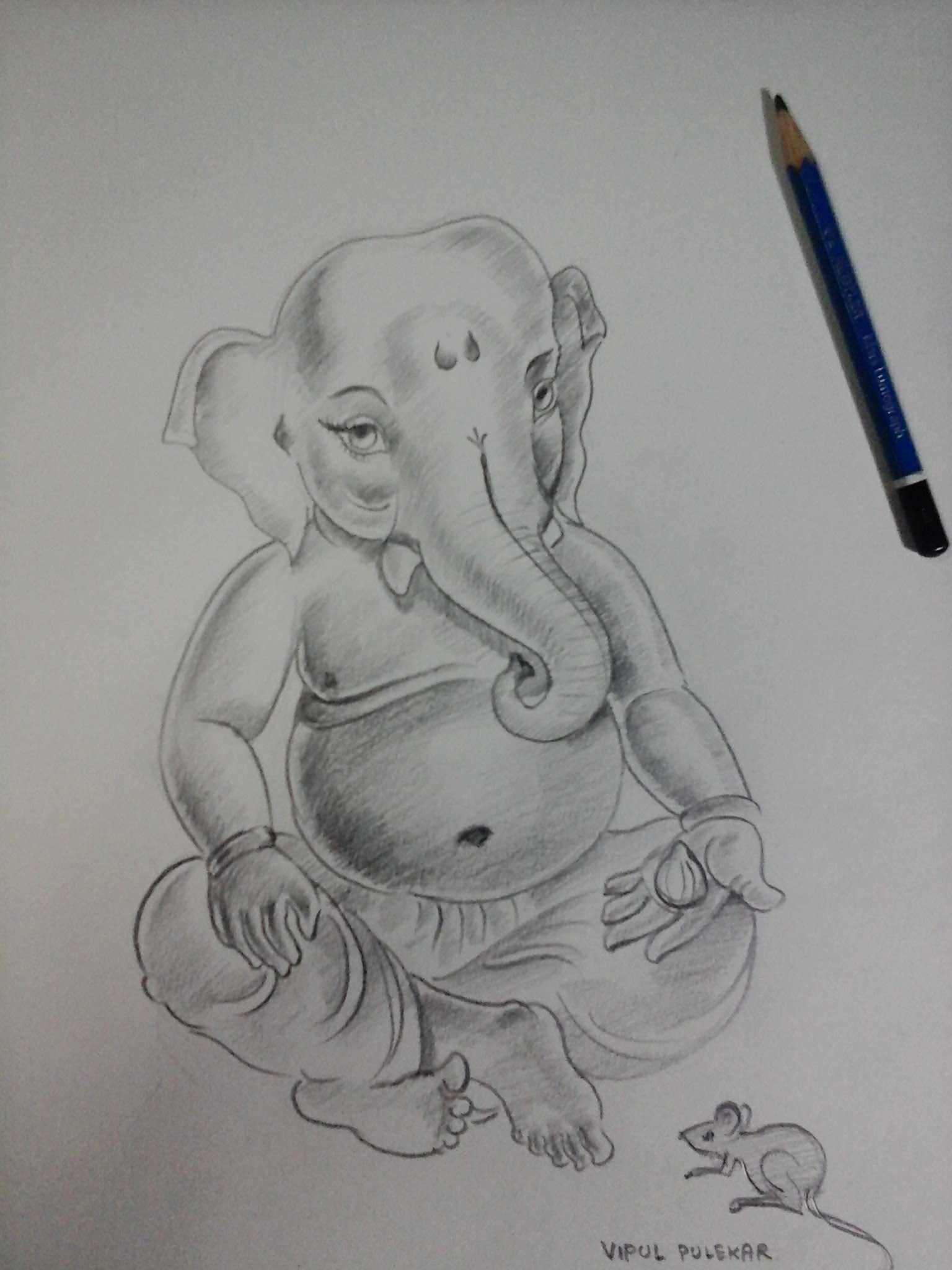 1536x2048 How To Make Ganesha ,bal Ganesha Sketch With Pencil Shading Part 1 - Ganesh Pencil Sketch