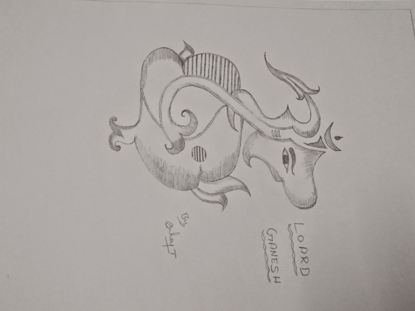 1600x1200 The Image Of Ganesh In Pencil Skecth Ganapathi Pencil Drawings - Ganesh Pencil Sketch