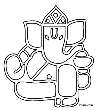 376x426 Ganesha Coloring Pages Simple Drawing For Kids More Printable Bal - Ganesh Sketch For Kids