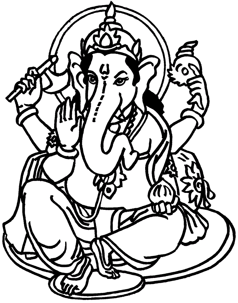 800x1018 Strange Ganesha Coloring Pages Ganesh Sketch For Kids Amazing - Ganesh Sketch For Kids