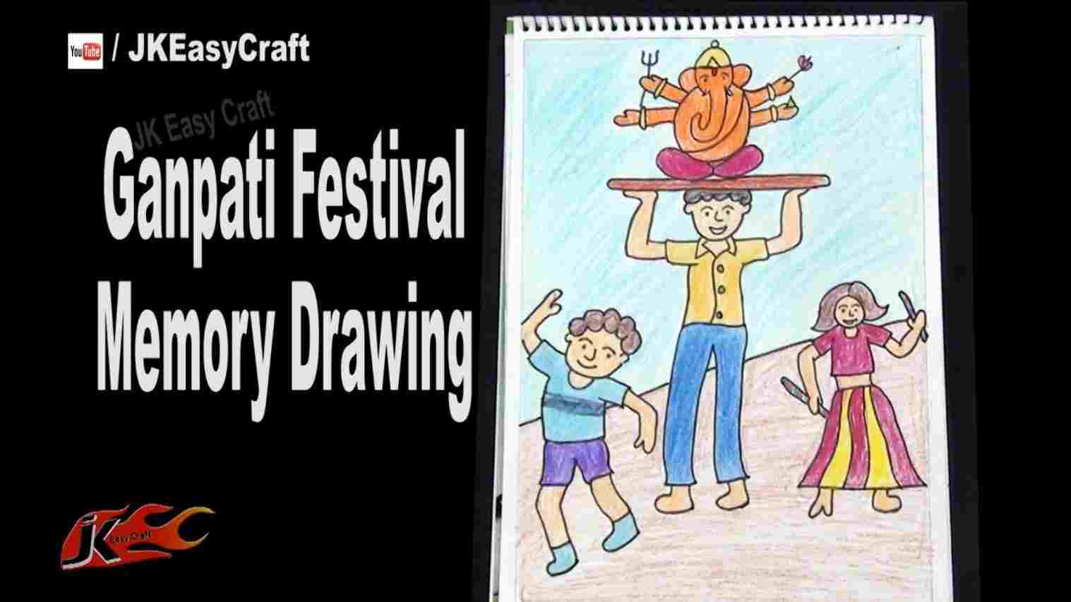 1517x853 Pencil Outline Rhus Painting Sketches For Kids New Ganesh Sketch - Ganesh Sketch For Kids
