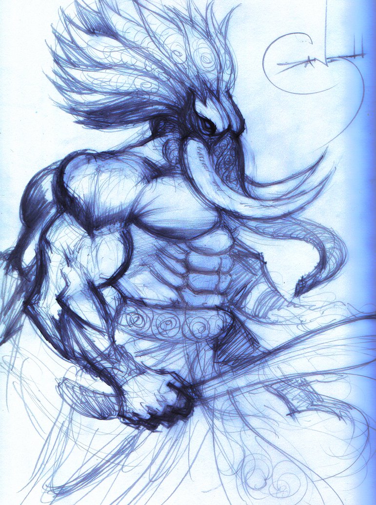 771x1035 Ganesh Sketch By Adamantiel - Ganesh Sketch Images