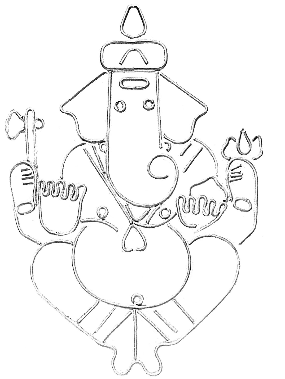 1205x1600 Ganpati Sketch Gallery Images) - Ganesh Sketch Images