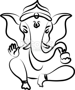 318x380 Pix For Gt Simple Ganesh Sketch Rangoli - Ganesh Sketch Images