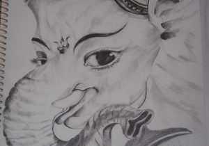 300x210 Ganesh Pencil Drawing Simple Pencil Sketch Of Ganesha Simple - Ganesha Sketches Simple