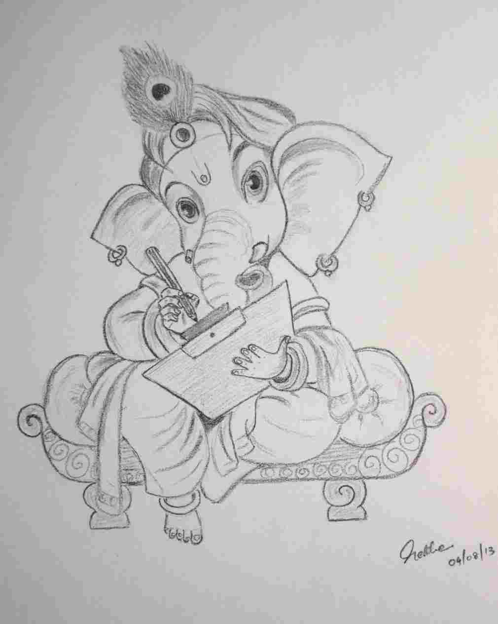 Ganesha Sketches Simple At Paintingvalley Com Explore Collection