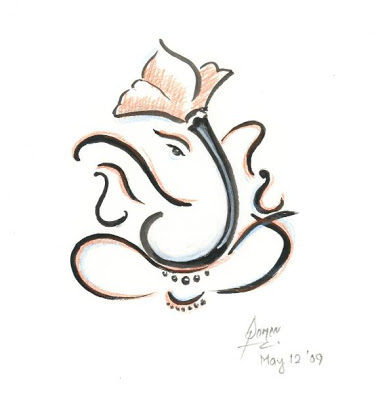 374x400 Ganpati Sketch Gallery Images) - Ganesha Sketches Simple