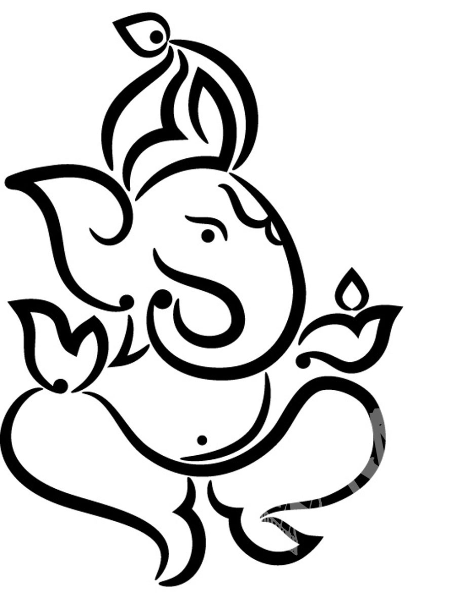 Simple Ganesh Sketch Lord Ganesha Drawings Simple Simple Ganesha - Gane...