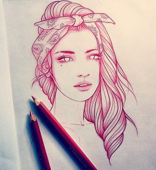 500x544 Gangster Girl Drawing Draw Chicano, Draw And - Gangsta Sketches