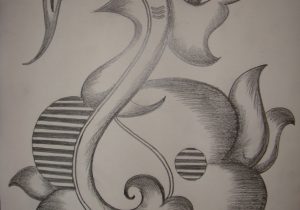 300x210 Simple Pencil Drawings Of Ganesha Ganpati Simple Pencil Art Pics - Ganpati Sketch