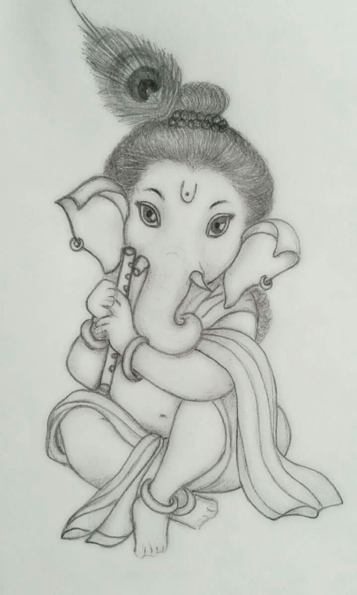 Unique Ganesh Ji Drawing Sketch for Kindergarten