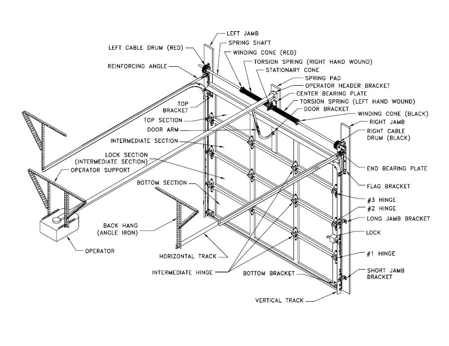 921x711 Garage Door Diagrams - Garage Door Sketch