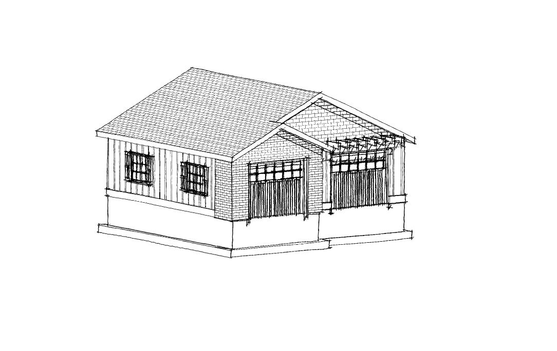 1084x684 X Garage Lythgoe Design - Garage Sketch