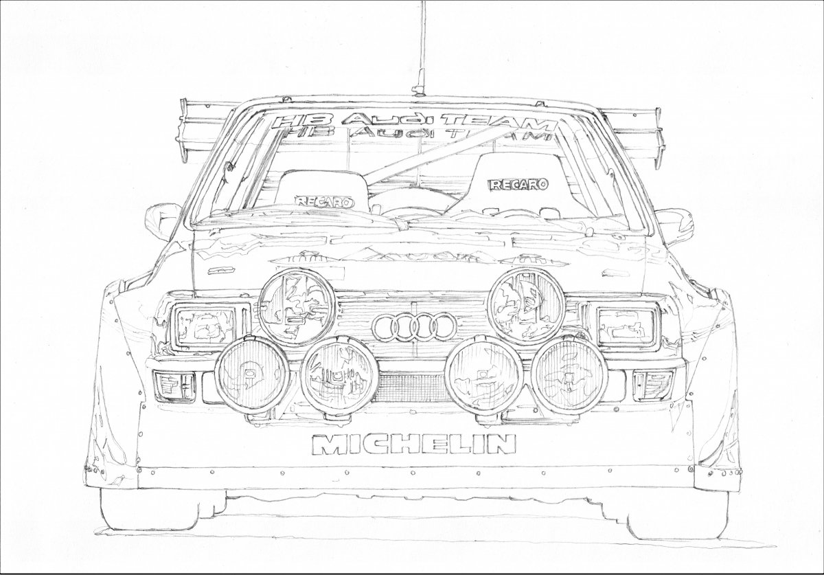 1200x837 Audi Quattro S1 Sketch - Garage Sketch