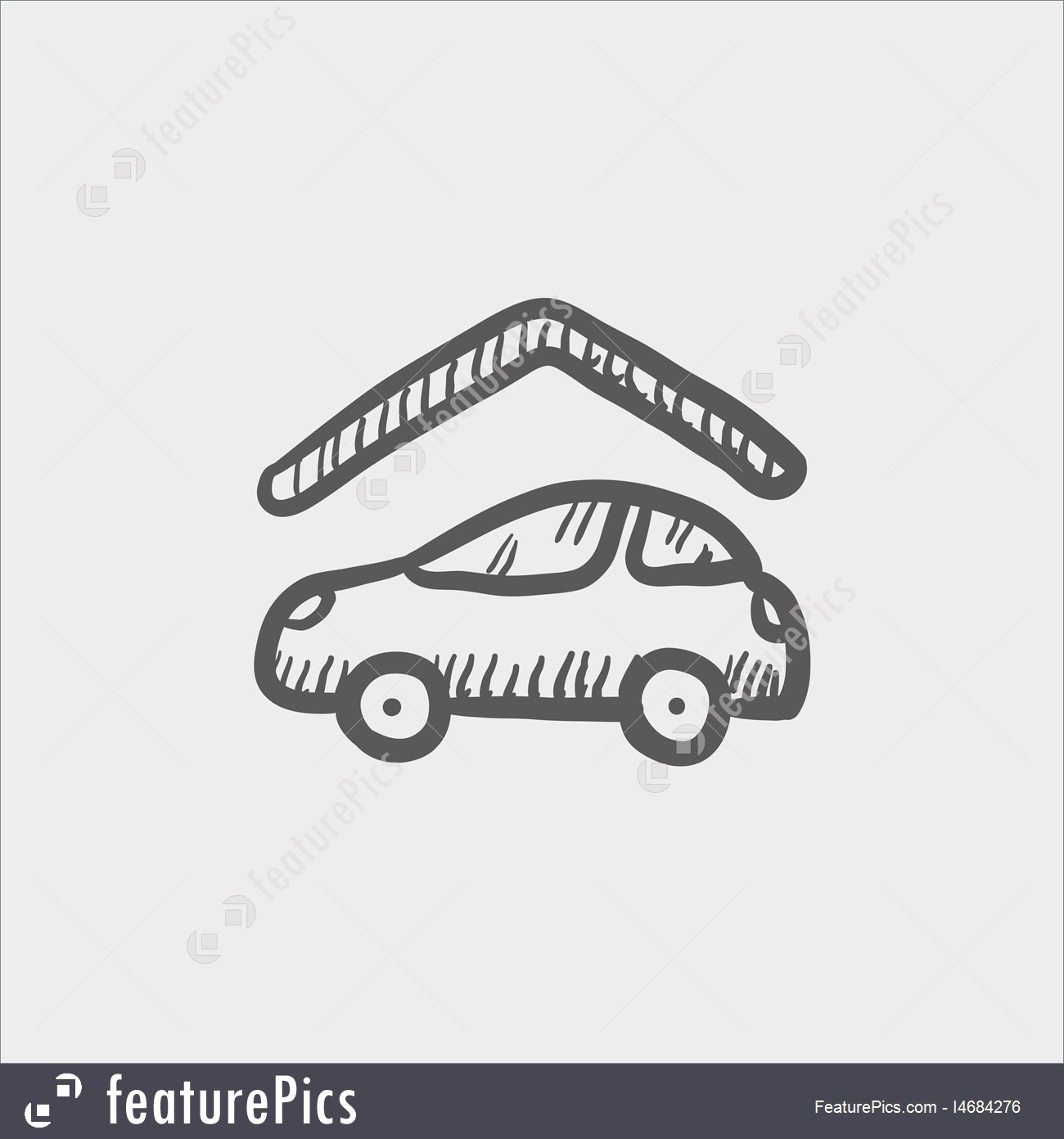 1300x1392 Car Garage Sketch Icon Stock Illustration I4684276 - Garage Sketch