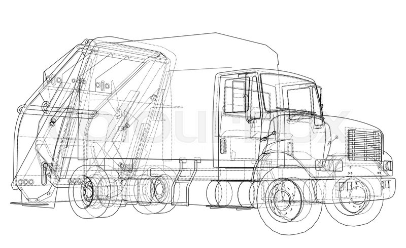 front load garbage truck template