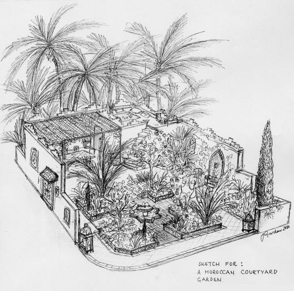 607x600 Jacquie Gordon Garden Design Gallery - Garden Design Sketch