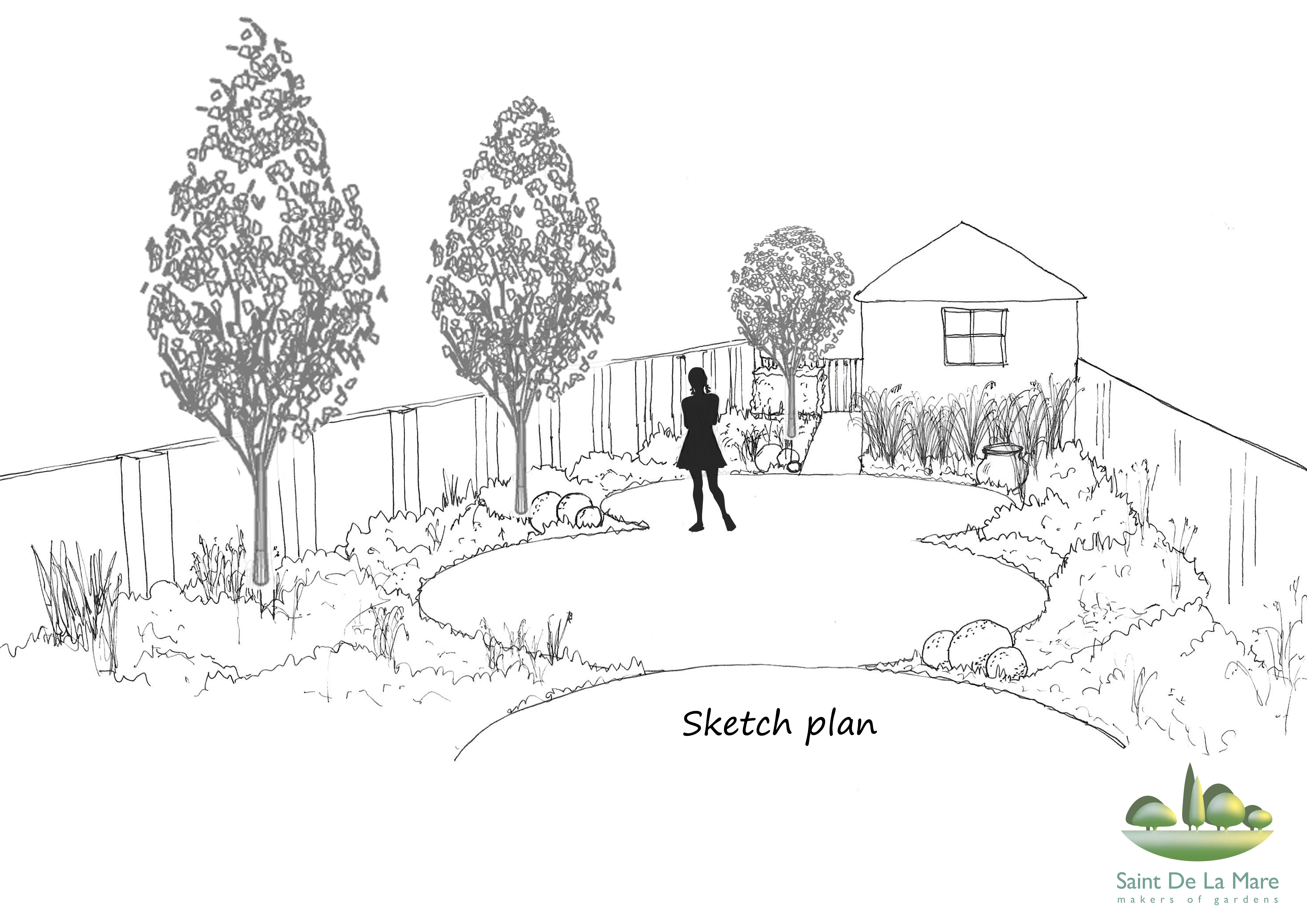4961x3508 Saint De La Mare - Garden Design Sketch