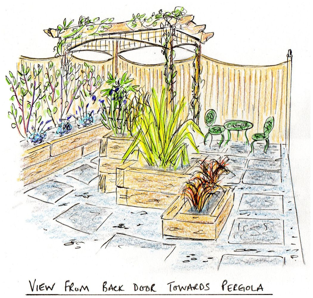 1050x997 Sketch Garden Design - Garden Design Sketch