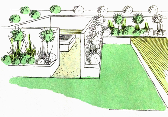 550x383 Ebford Devon Garden Design Sketch Plant A Seed Garden Design - Garden Design Sketch