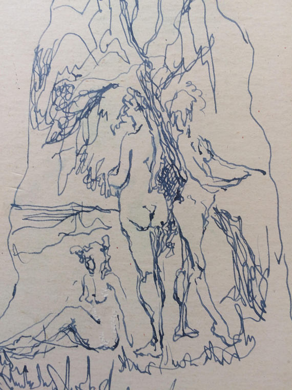 570x760 Eden Garden Of Eden Ink Sketch By D. Messenger Nice Original - Garden Of Eden Sketch