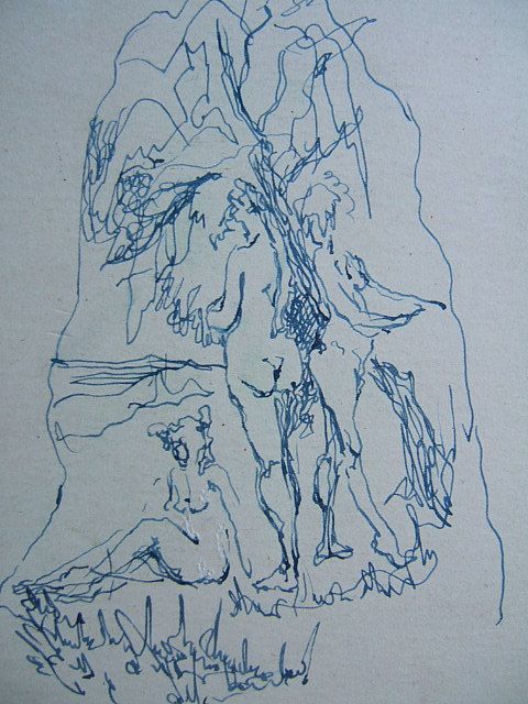 480x640 Eden Garden Of Eden Ink Sketch By D. Messenger By Dorothymessenger - Garden Of Eden Sketch