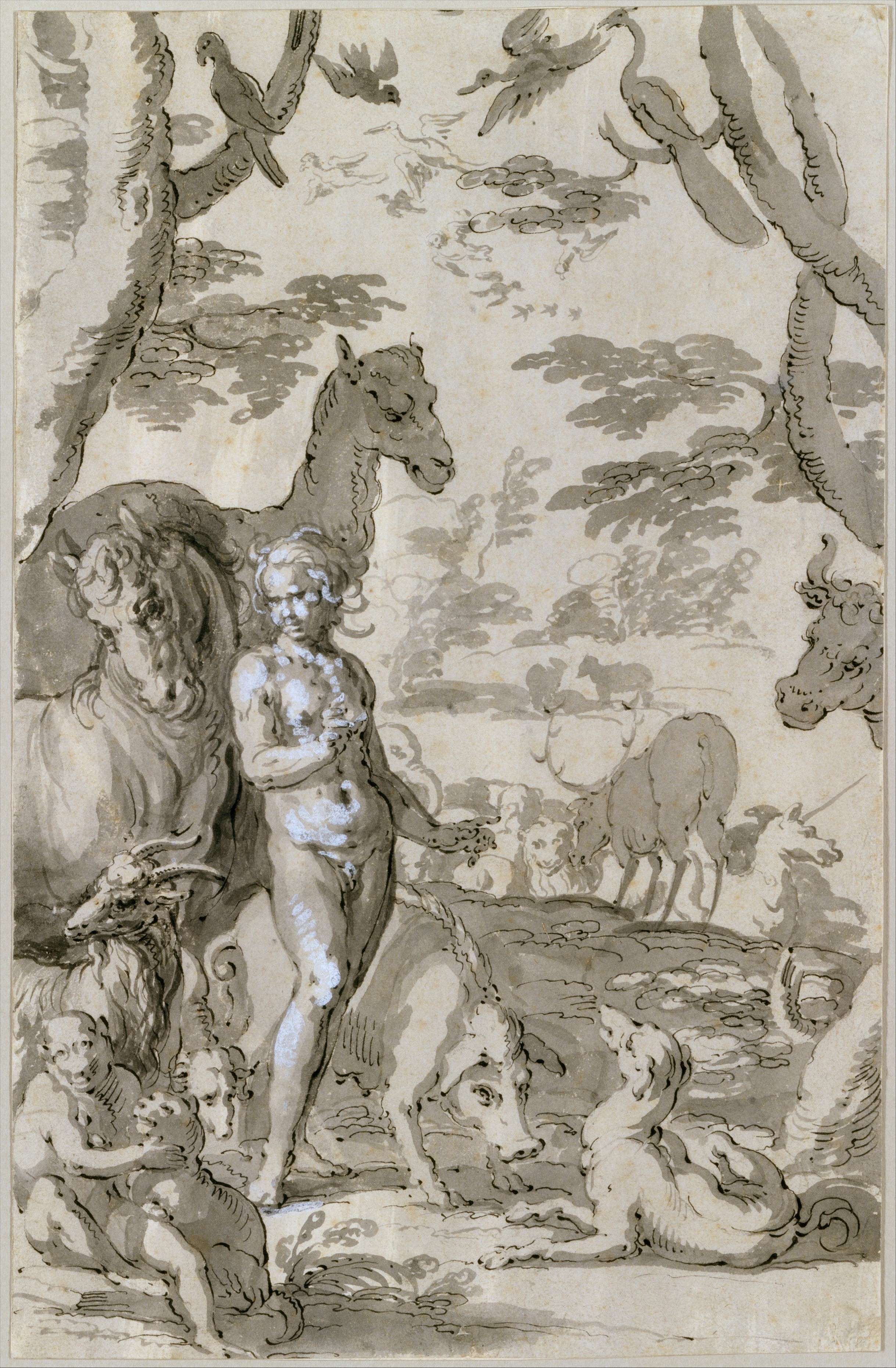 2438x3722 Fileadam In The Garden Of Eden, Naming The Animals Met Dt5631.jpg - Garden Of Eden Sketch