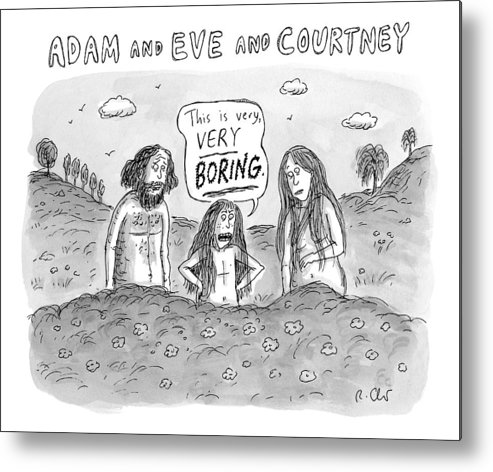 493x472 Adam And Eve And Courtney In The Garden Of Eden Metal Print By Roz - Garden Of Eden Sketch