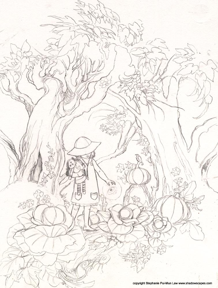 756x1000 Midnight Ramblings Garden Sketch - Garden Sketch