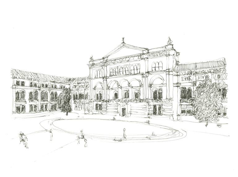 770x574 Vampa Garden Sketch Drawing By Melissa Turland Saatchi Art - Garden Sketch