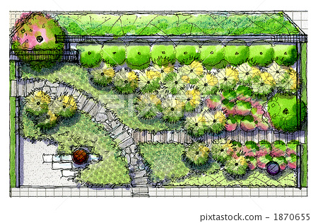 450x315 Japanese Garden, Sketch, Sketches - Garden Sketch