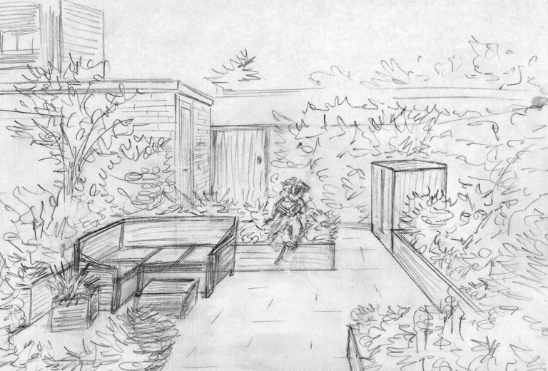 768x520 Garden Design Walton On Thames Lisa Cox Garden Designs Blog - Garden Sketch For Kids