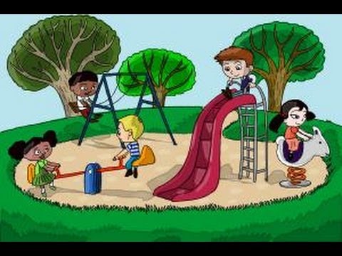 480x360 How To Draw Kids Playing In A Playground - Garden Sketch For Kids