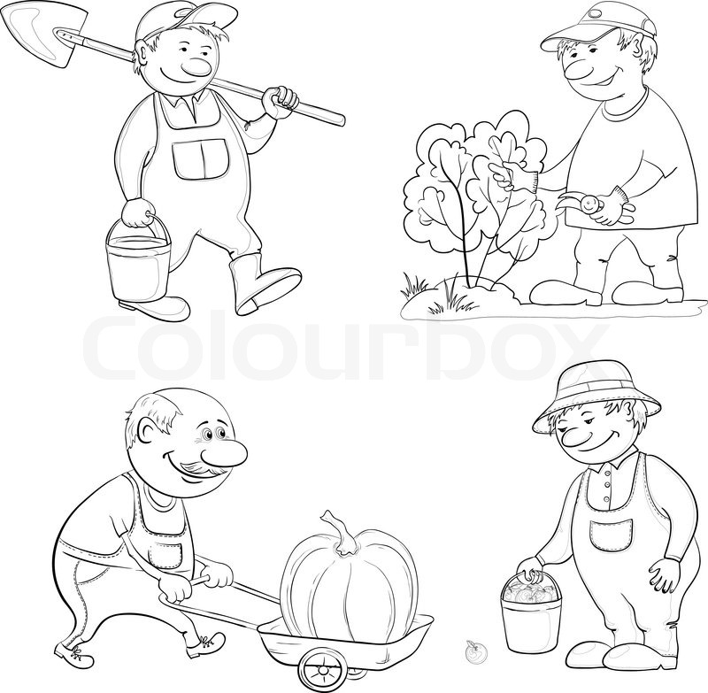 Gardener Sketch at PaintingValley.com | Explore collection of Gardener ...