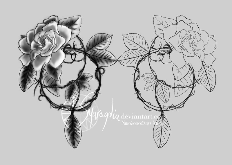 800x568 Gardenia Tattoo 2 By Smaragdia - Gardenia Sketch