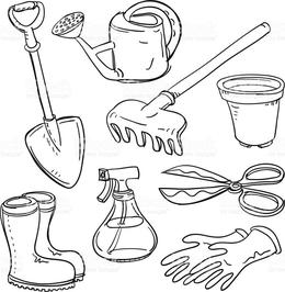 Gardening Tools Sketch at PaintingValley.com | Explore collection of ...